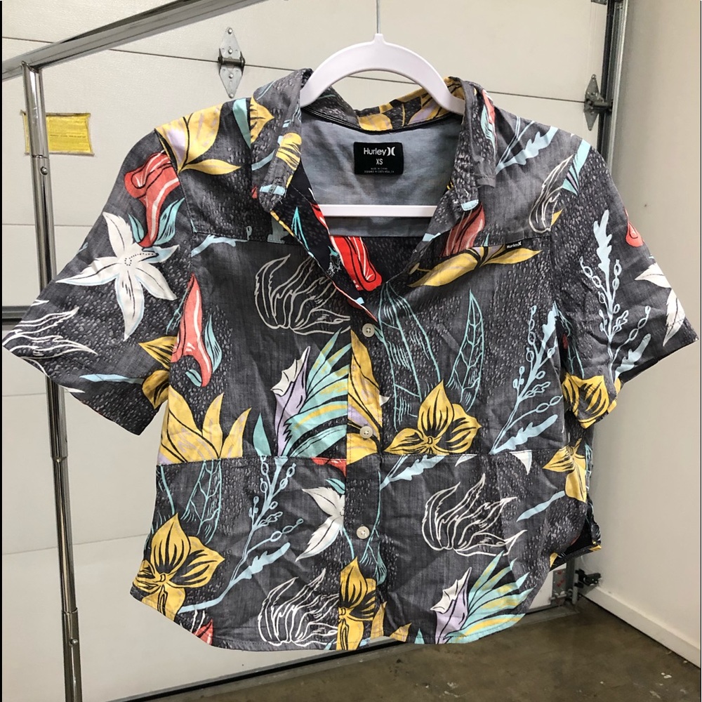 Hurley Hawaiian Floral Crop Top Size XS